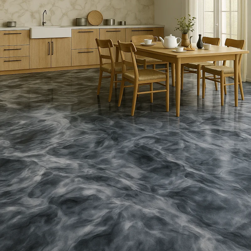 3d Epoxy Flooring in Dining Room 