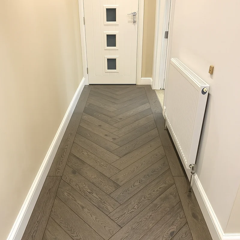 Chevron Flooring in Hallway