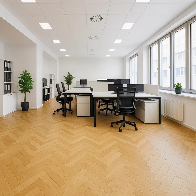 Chevron Flooring in Office