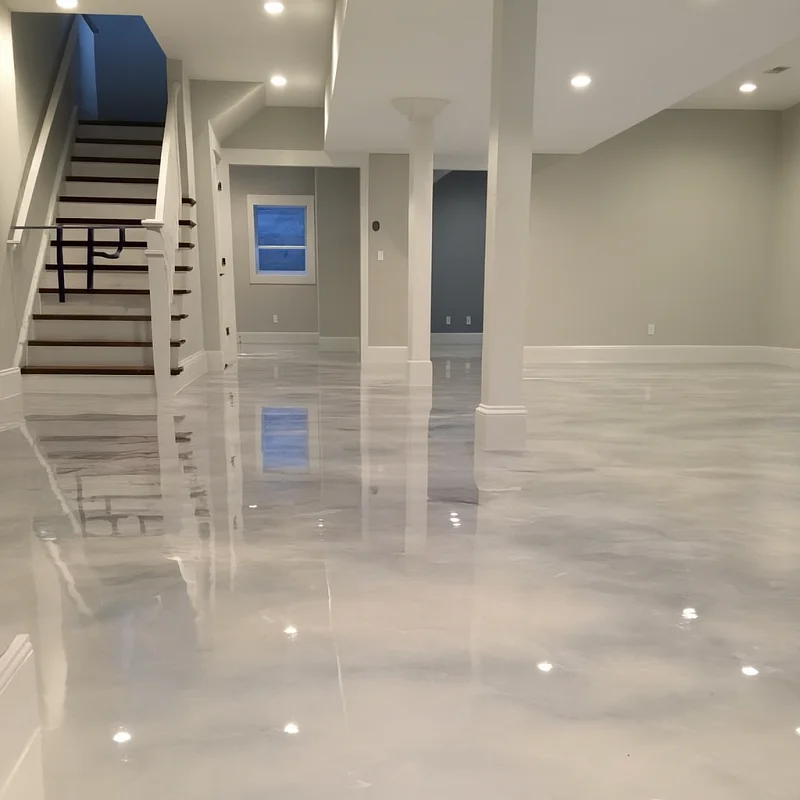 Metallic Epoxy Flooring Basements