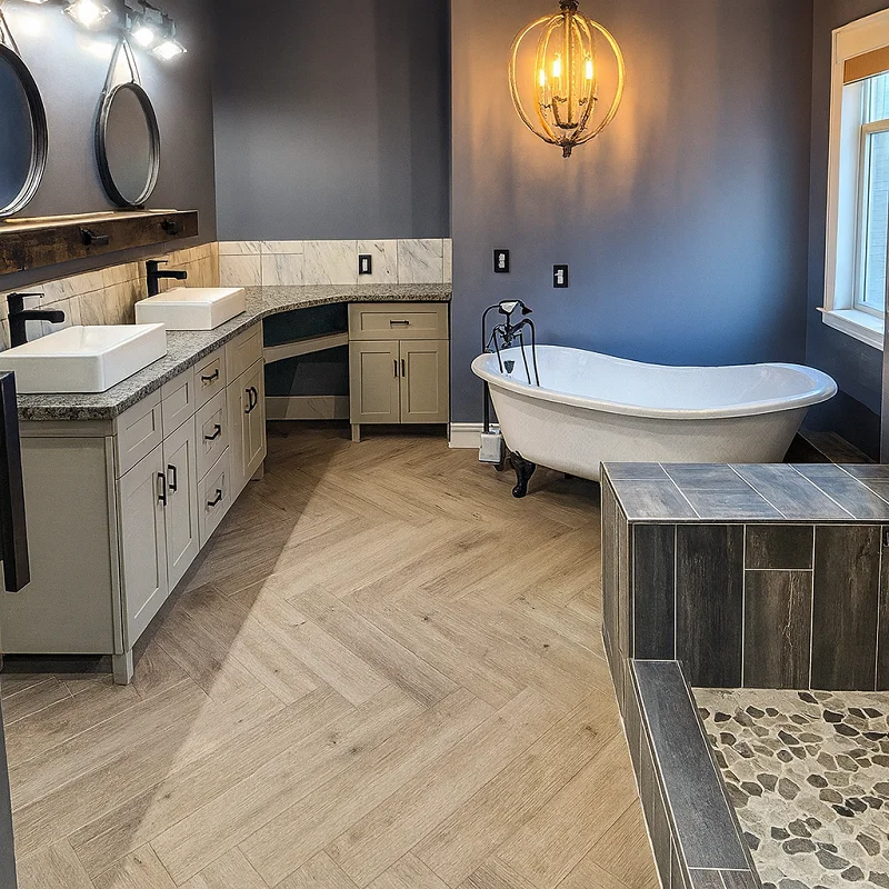 SPC Caramel OAK Flooring in Bathrooms