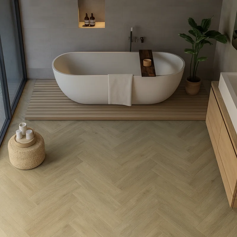 SPC Golden Oak Flooring in Bathrooms