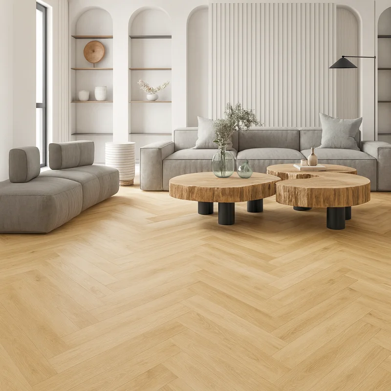 SPC Golden Oak Flooring in Living Room