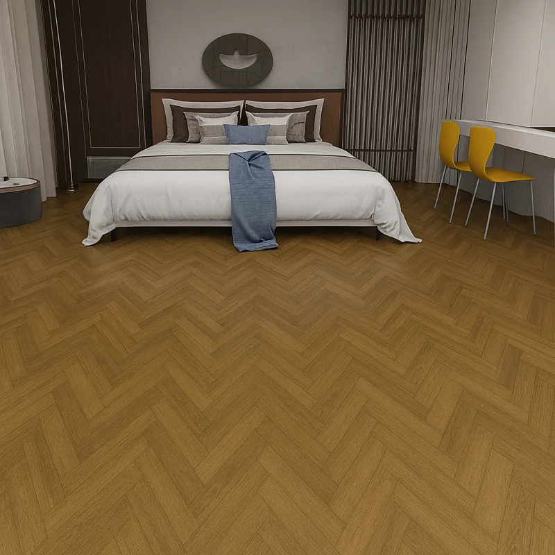 SPC Parquet Flooring in Bedroom