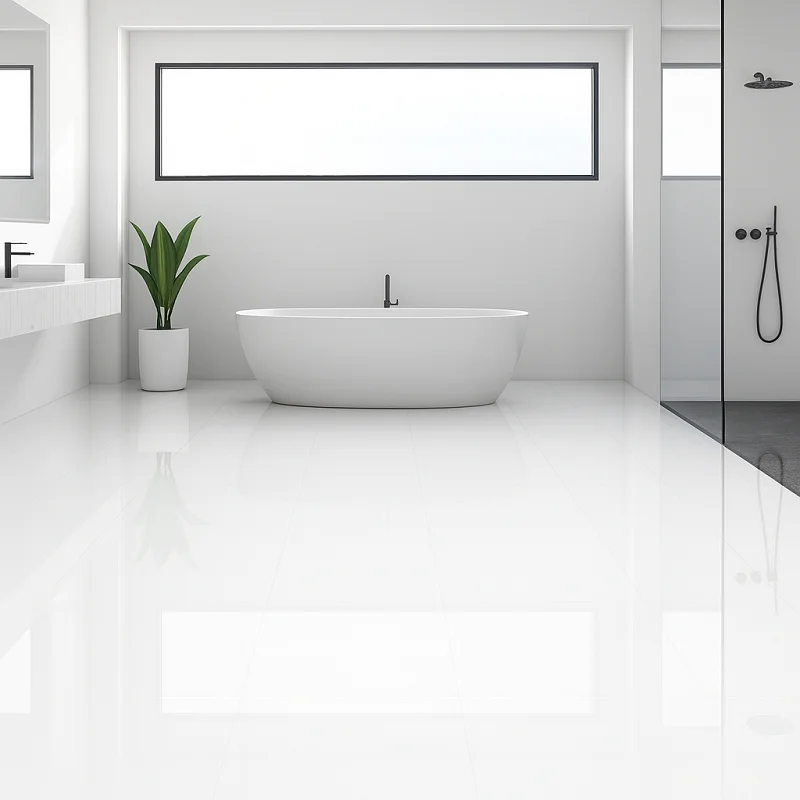 White SPC Flooring in Bathrooms