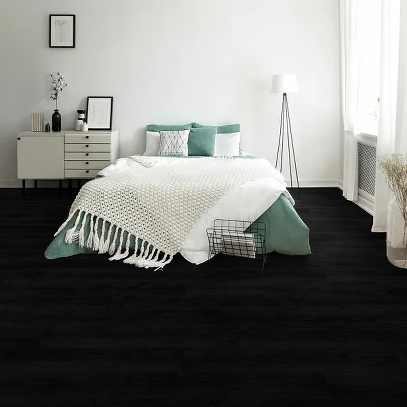 Black Spc Flooring in Bedroom