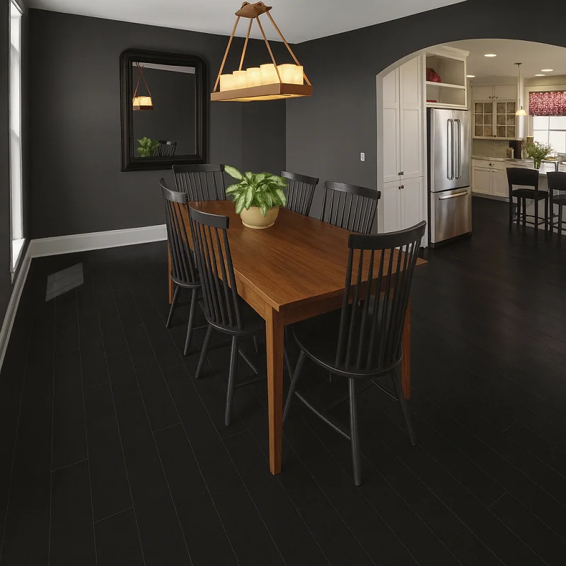 Black Spc Flooring in Dining Room