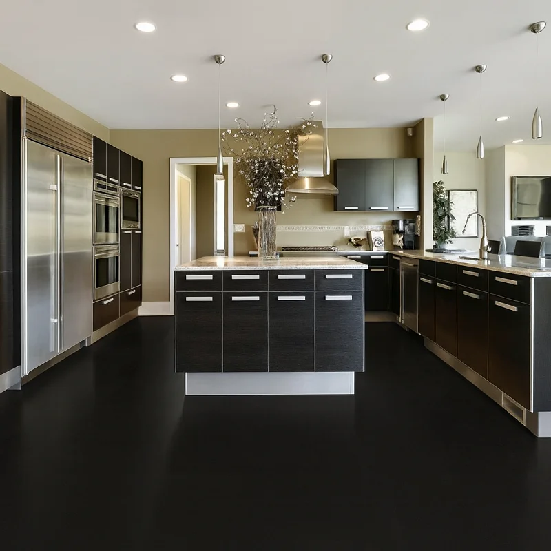 Black Spc Flooring in Kitchen