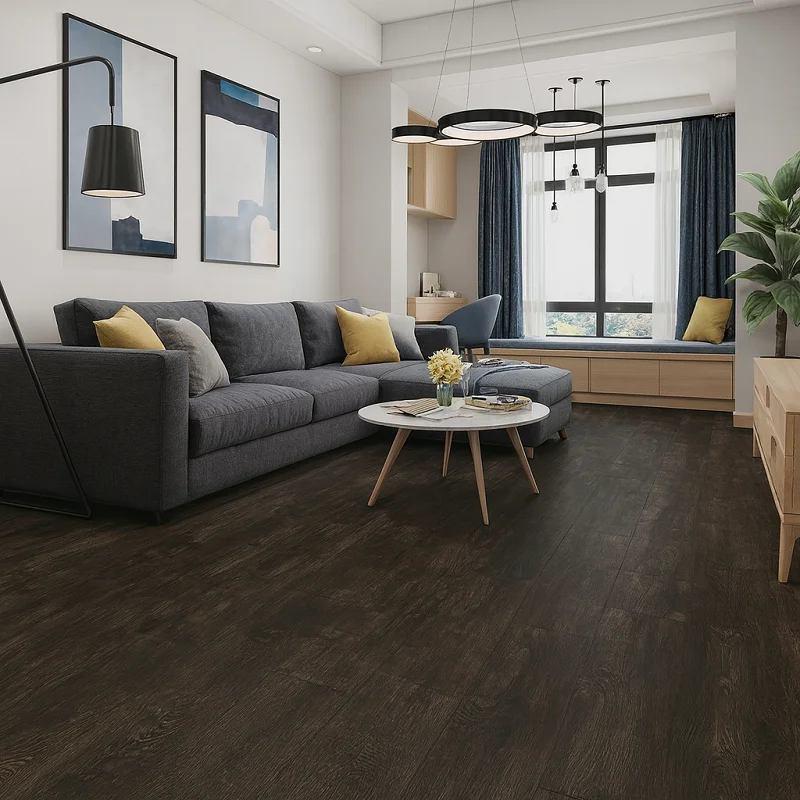Black Spc Flooring in Living Room