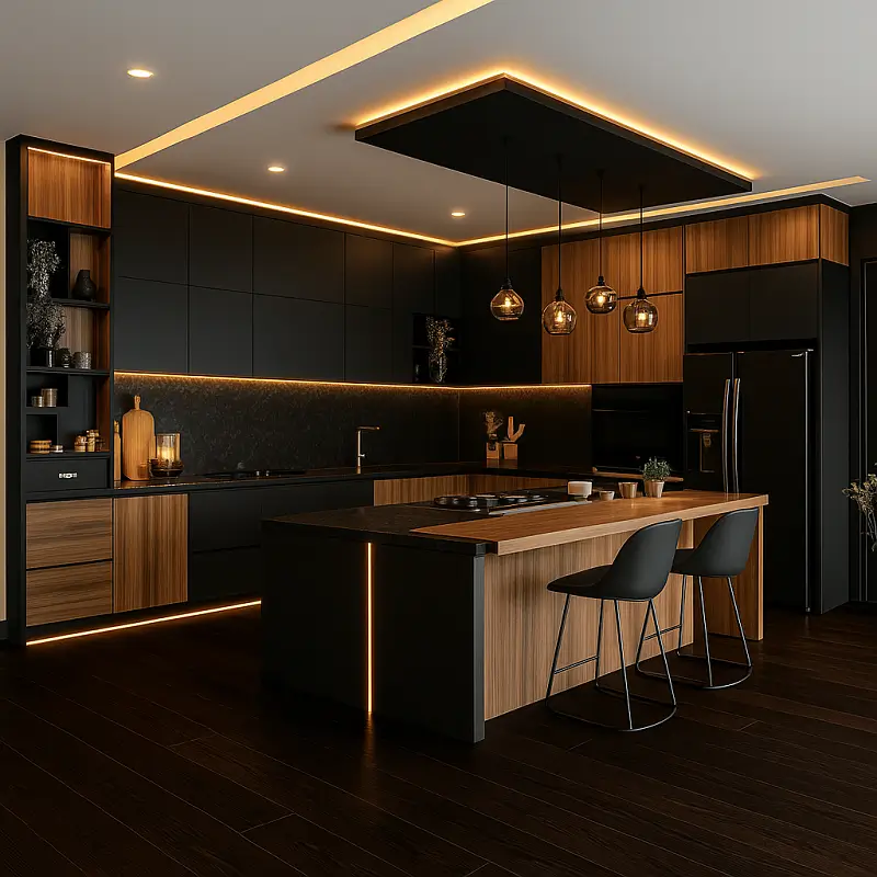 Brown SPC Flooring in Kitchen