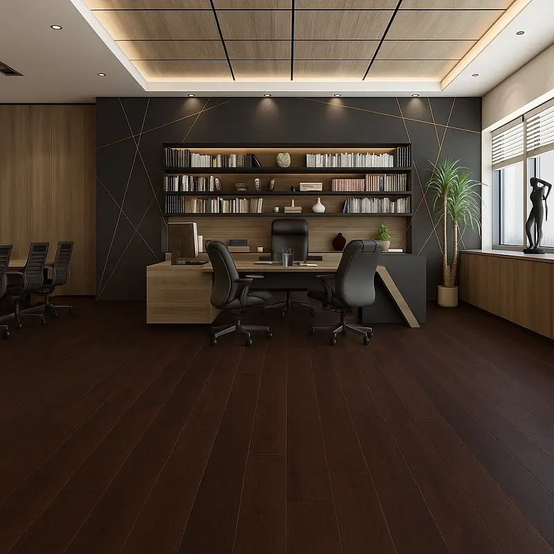 Brown SPC Flooring in Office