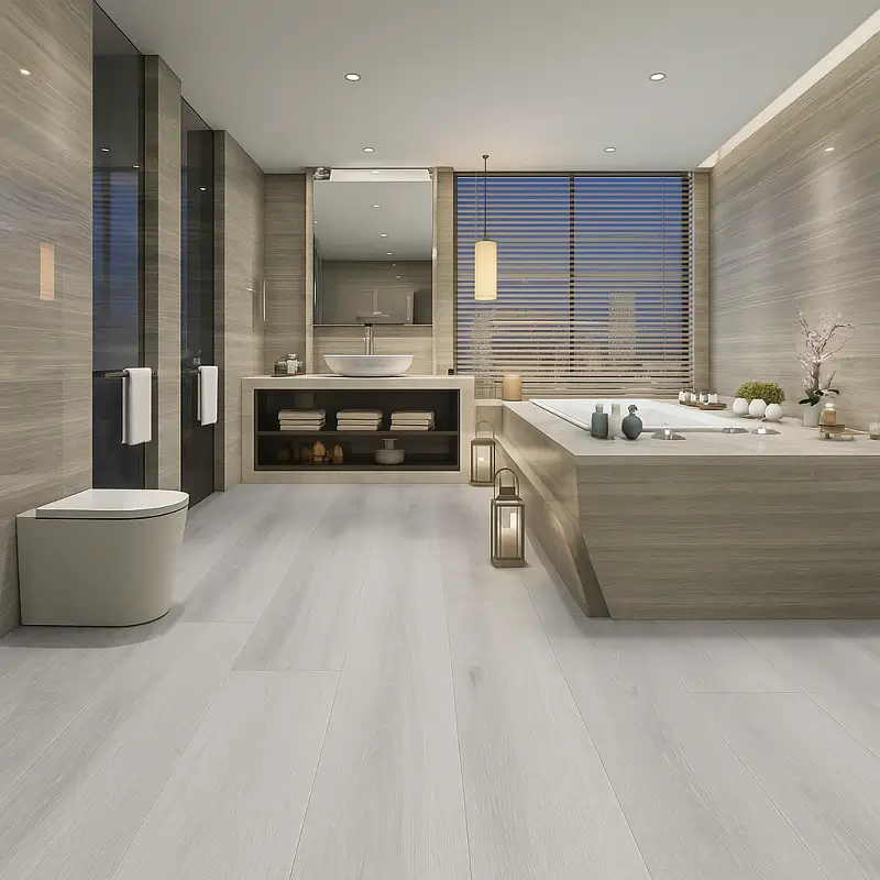 Grey SPC Flooring in Bathroom