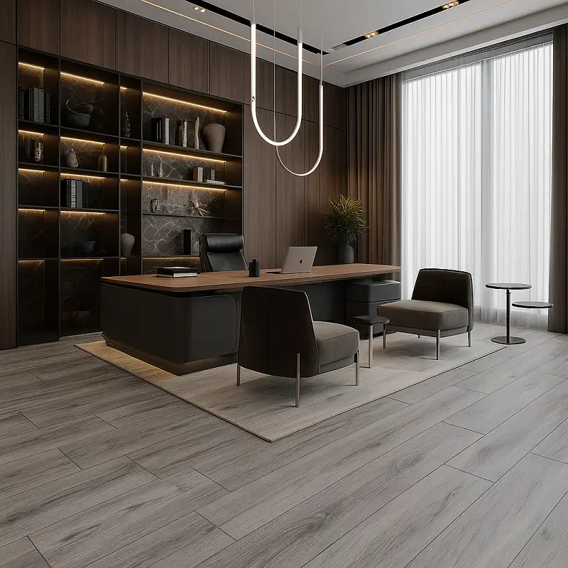 Grey SPC Flooring in Office