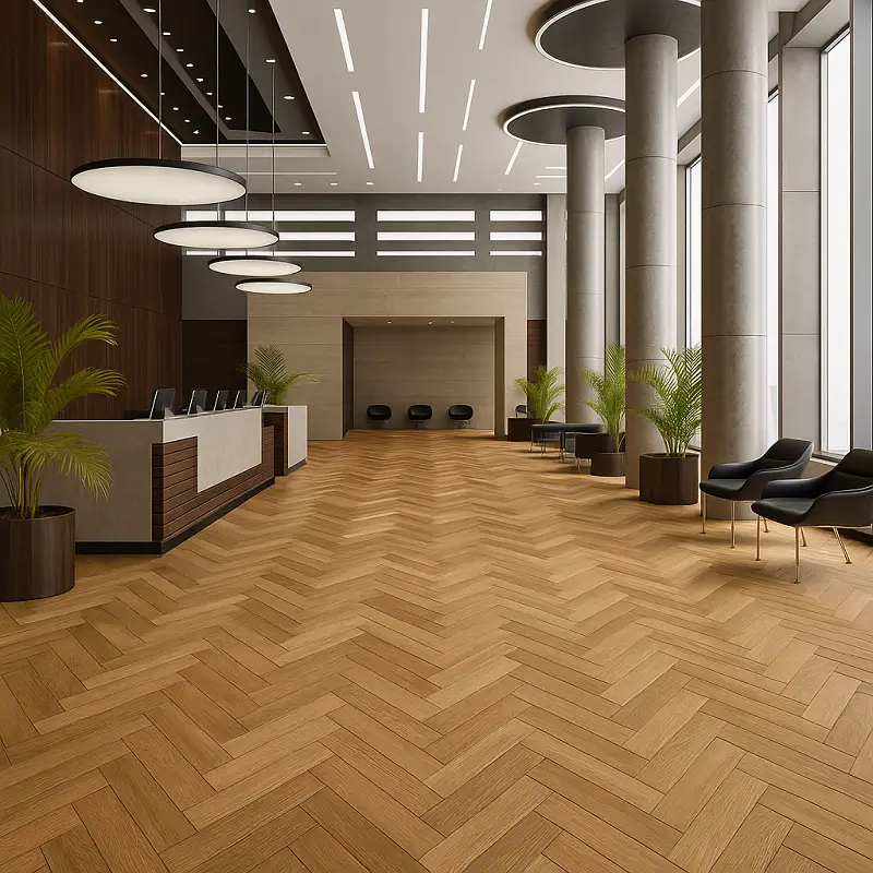 Herringbone SPC Flooring in Hotel