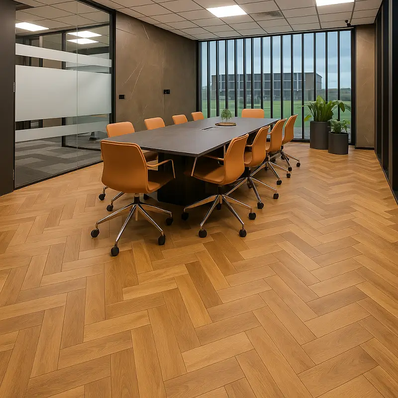 Herringbone SPC Flooring in Office
