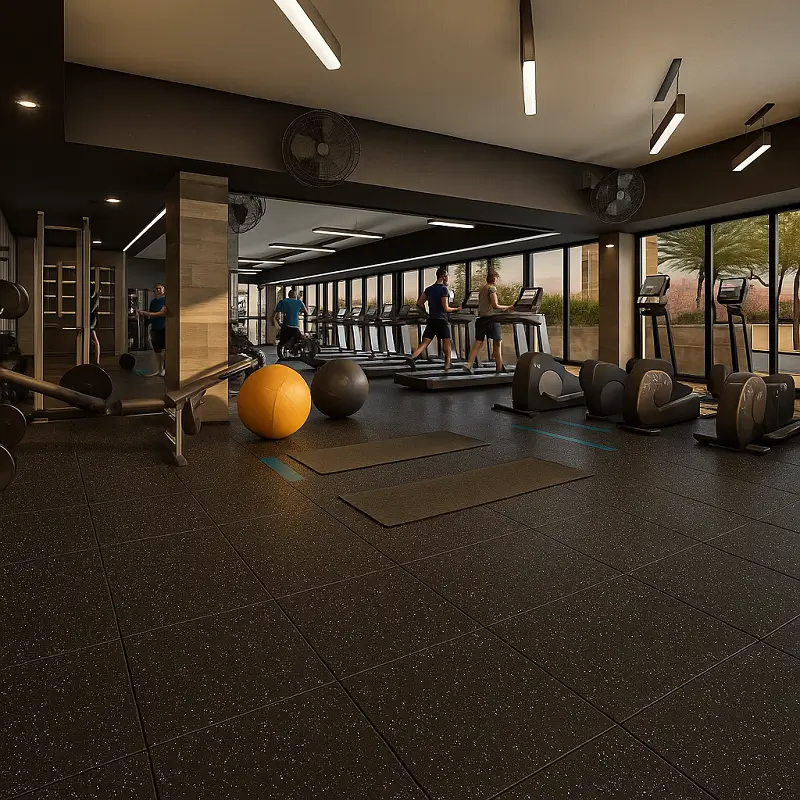 Rubber Flooring in Fitness Centre