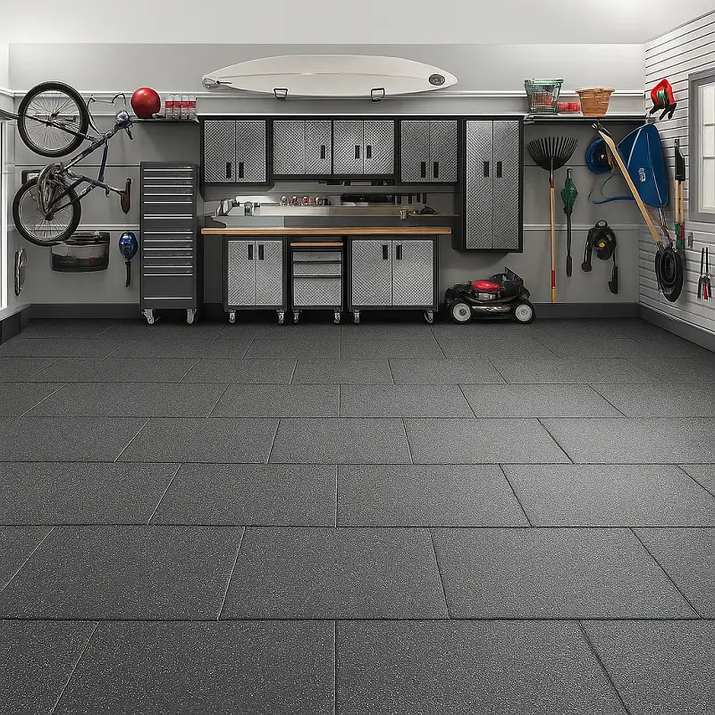 Rubber Flooring in Garage
