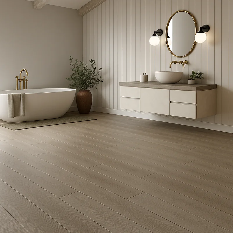 SPC Hardwood Flooring in Bathroom