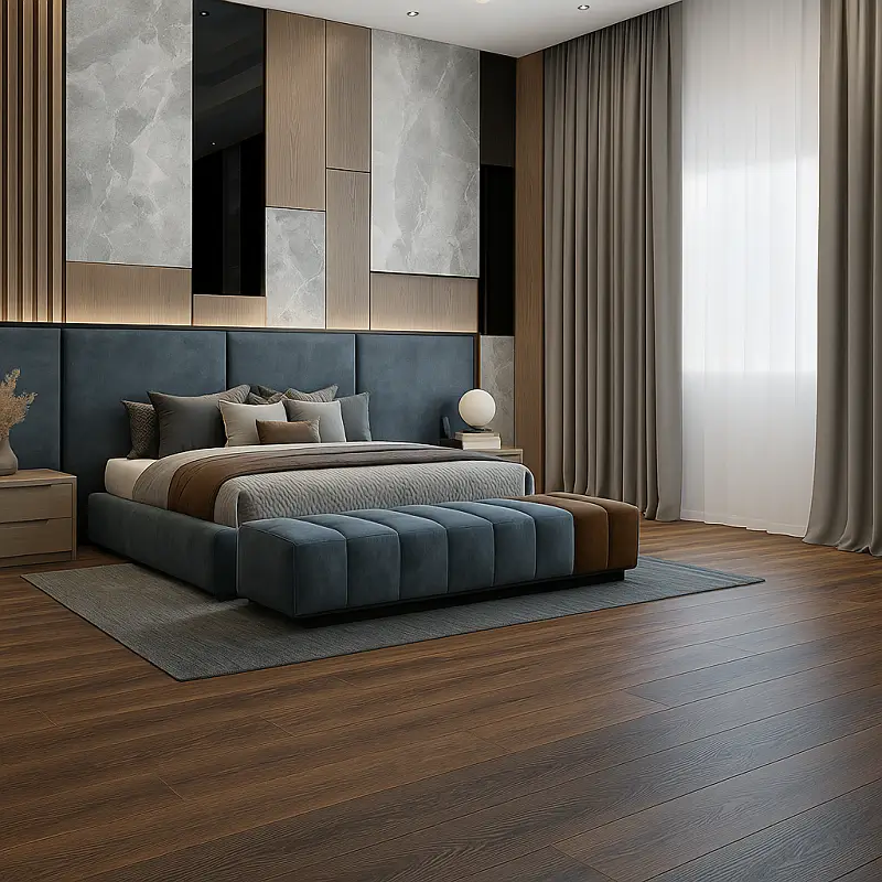 SPC Malt Oak Flooring in Bedroom