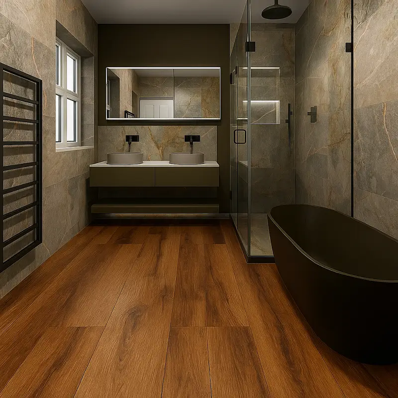 SPC Tiles Plank in Bathroom