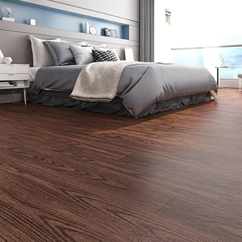 SPC Walnut Oak Flooring in Bedroom