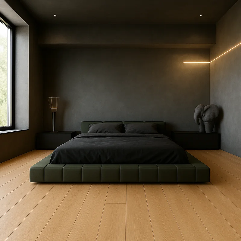 Stone Plastic Composite Flooring in Bedroom