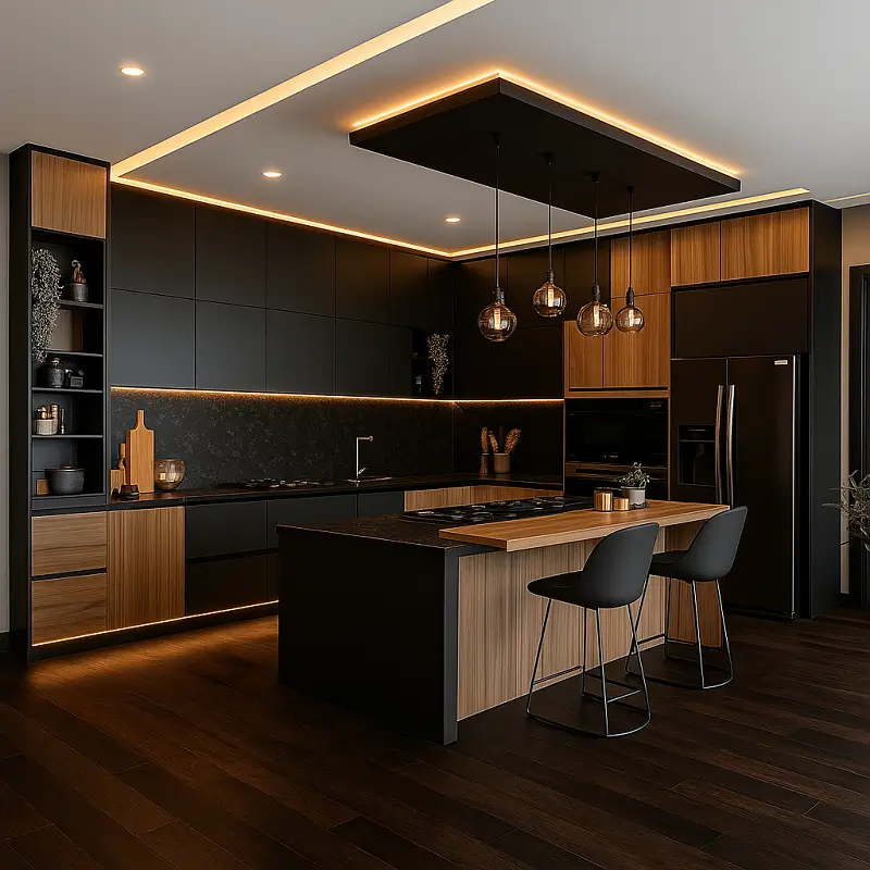 Stone Plastic Composite Flooring in Kitchen