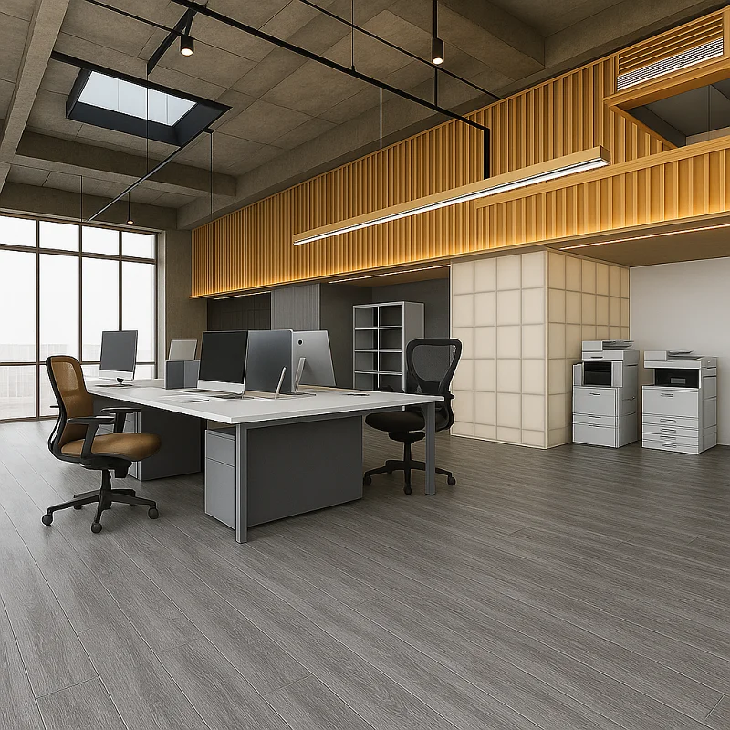 Stone Plastic Composite Flooring in Office