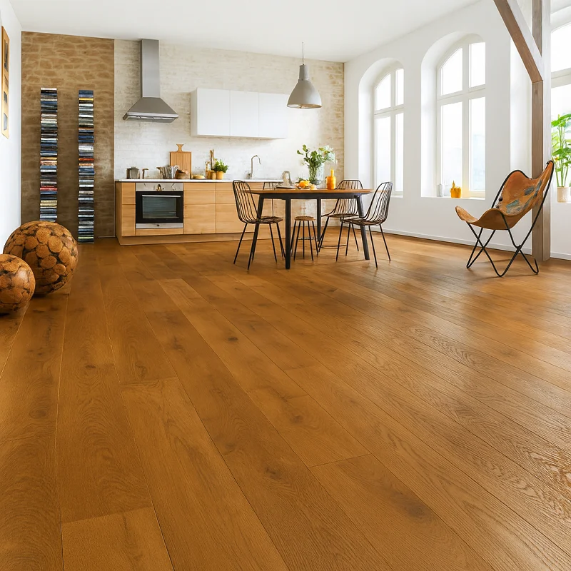 Wood Veneer SPC Flooring in Kitchen