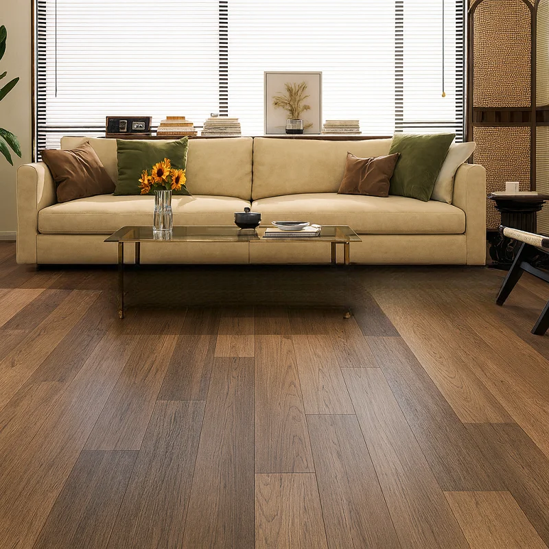 Wood Veneer SPC Flooring in Living Room