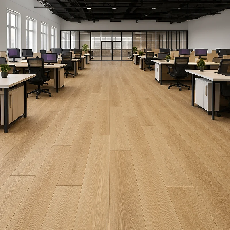 Wood Veneer SPC Flooring in Office